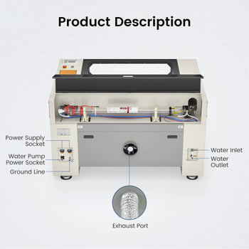 Monport 100W CO2 Laser Engraver & Cutter (40" x 24") with FDA Approved