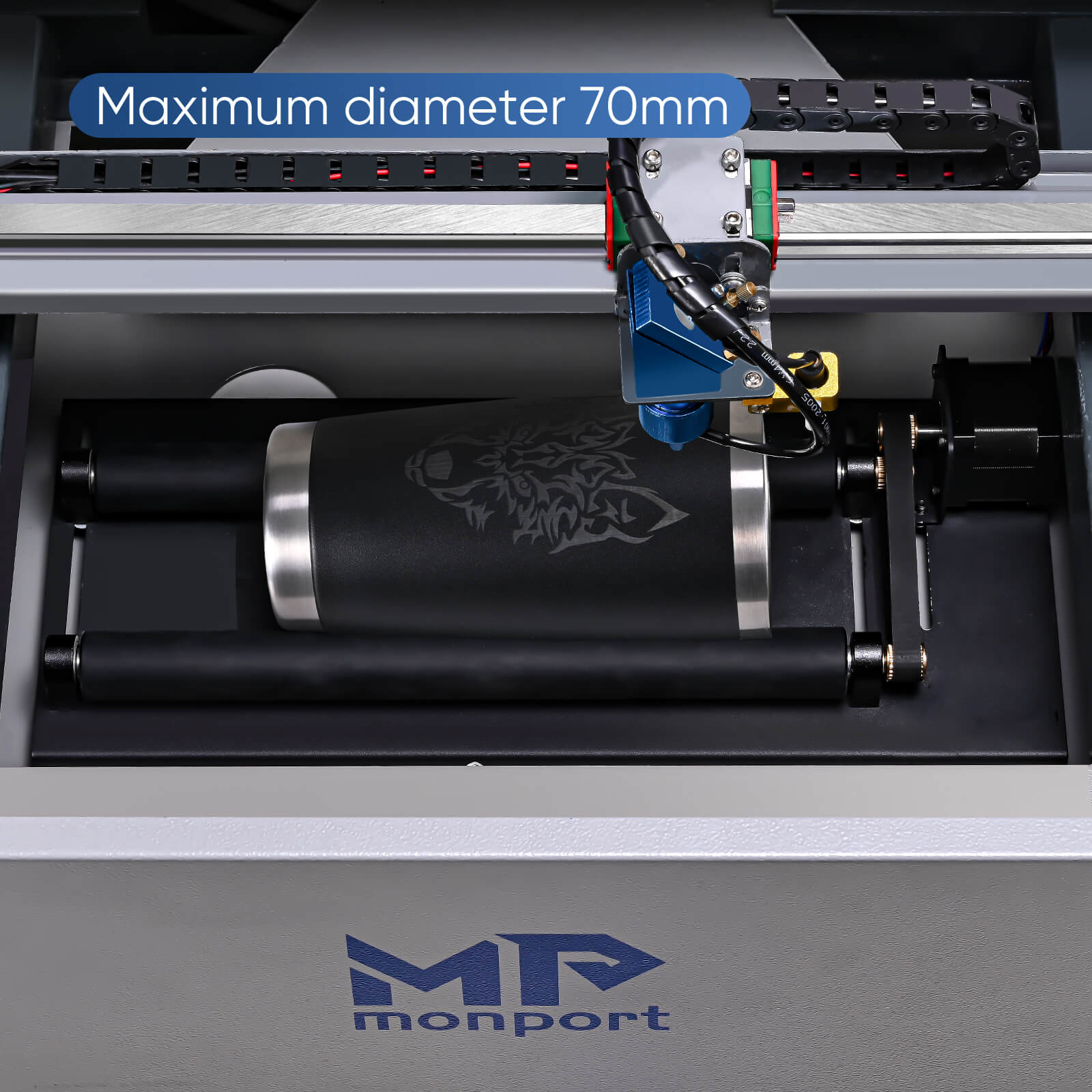 Monport Upgraded Laser Rotary Axis 360° for K40 CO2 Laser Engraver to Hold Cylindrical Objects