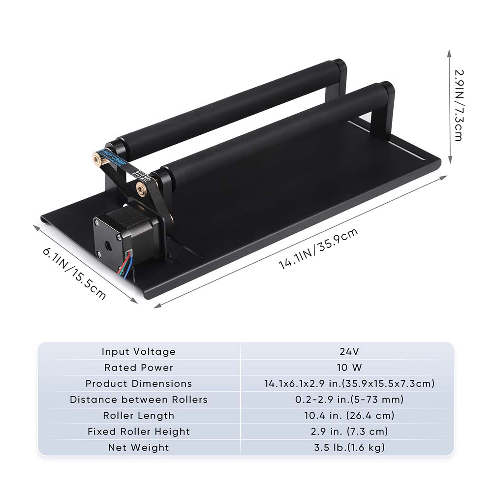 Monport Laser Rotary Axis 360° for 40w CO2 Laser Engraver to hold cylindrical objects