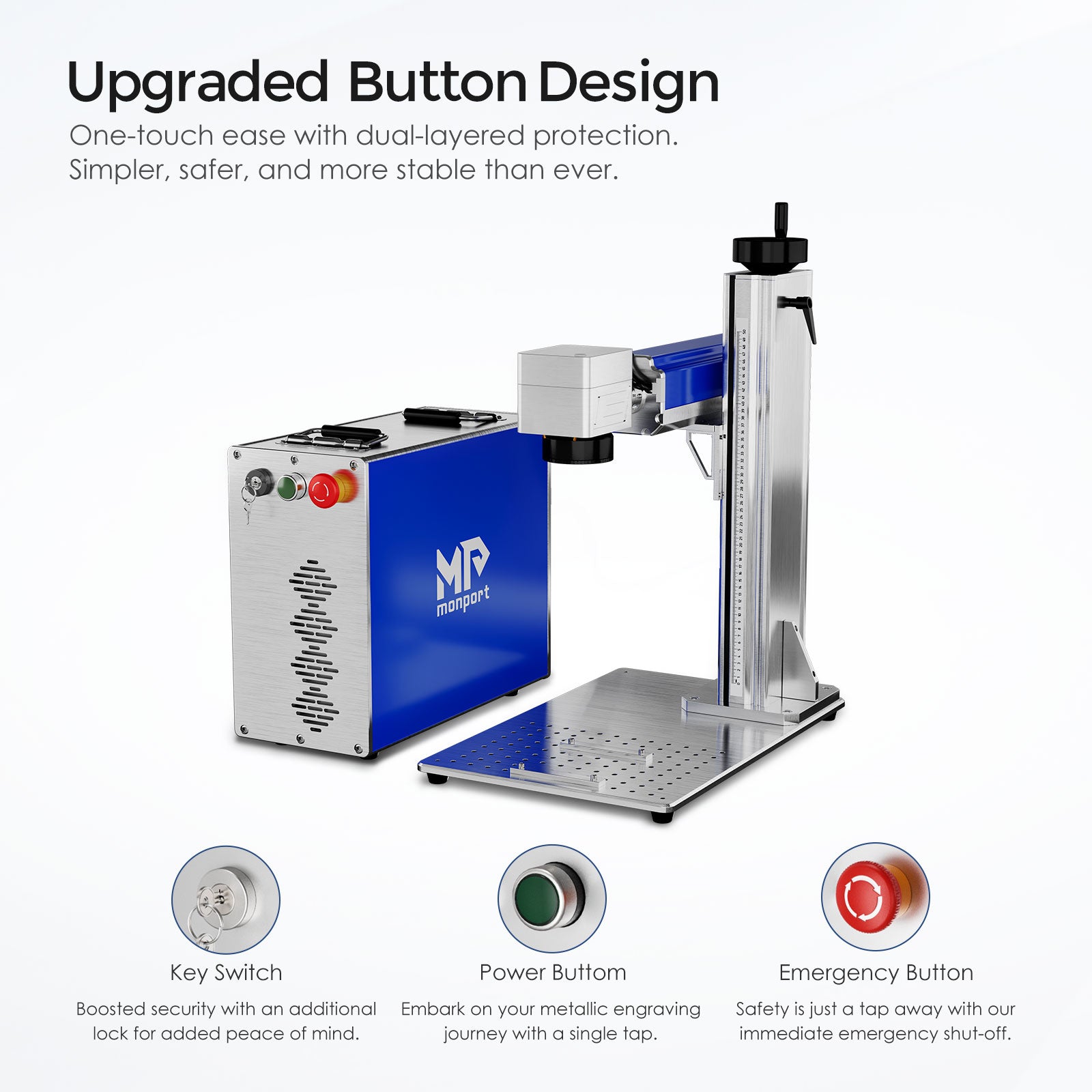 Monport GQ 20W (4.3" x 4.3") Fiber Laser Engraver & Marking Machine with FDA Approval