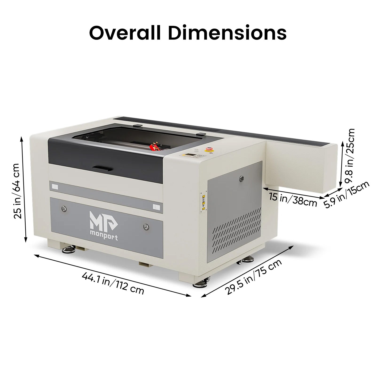 Monport 80W CO2 Laser Engraver & Cutter (24" x 16") with Autofocus