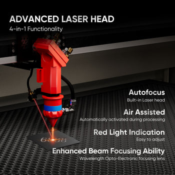 Monport 100W CO2 Laser Engraver & Cutter (28" x 20") with Autofocus