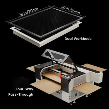 Monport 90W CO2 Laser Engraver & Cutter (28" x 20") with Autofocus