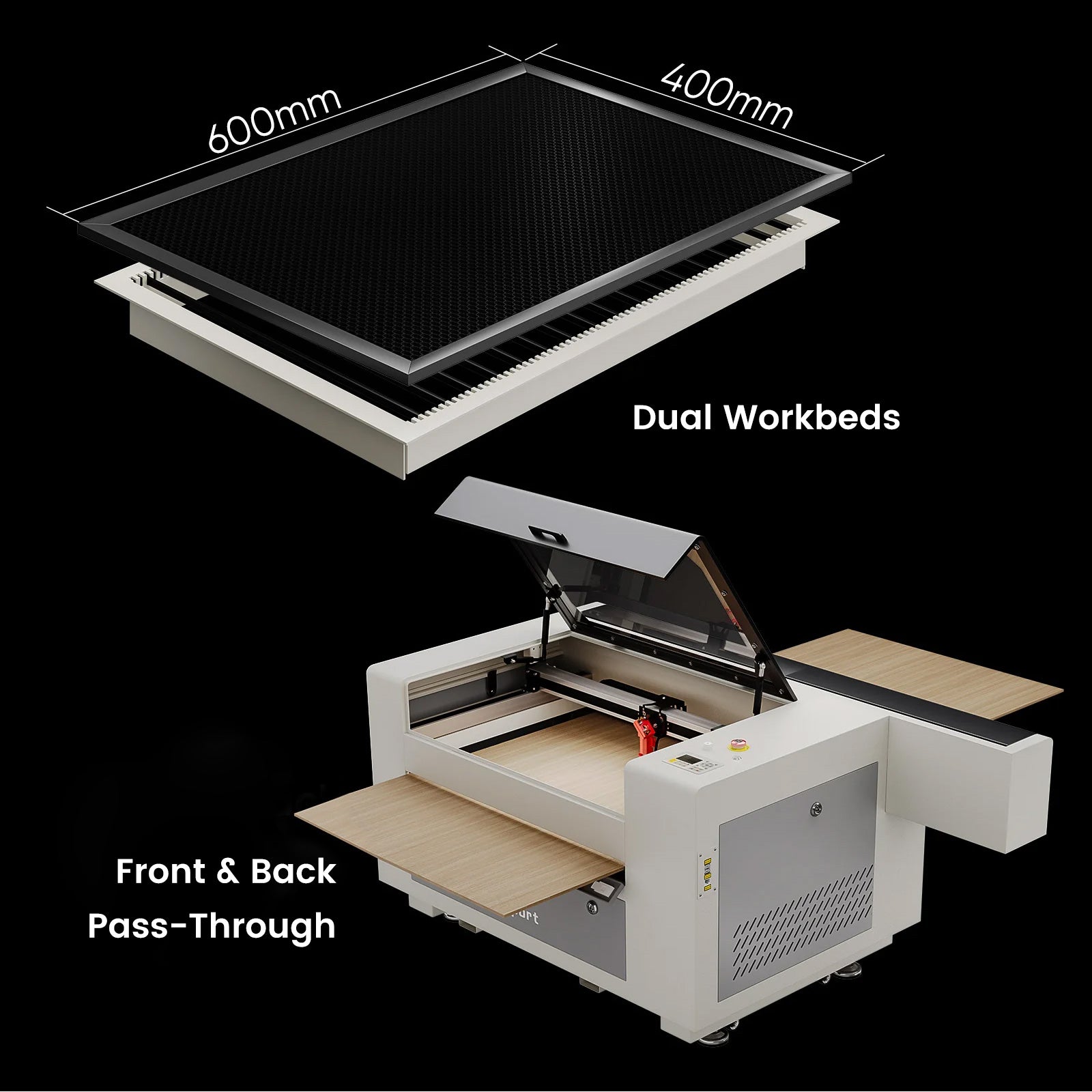 Monport 80W CO2 Laser Engraver & Cutter (24" x 16") with Autofocus