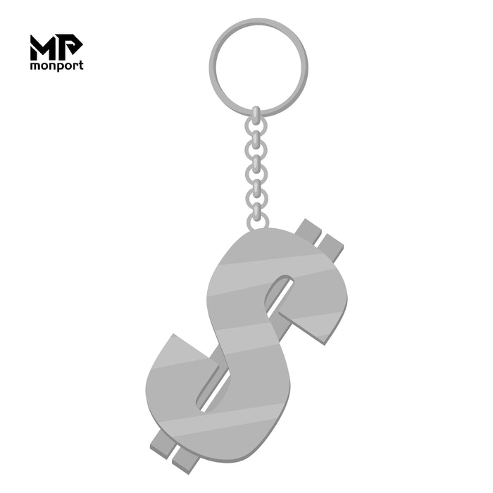 Personalized Dollar Sign Laser-Engraved Keychain: Carry Your Wealth and Style