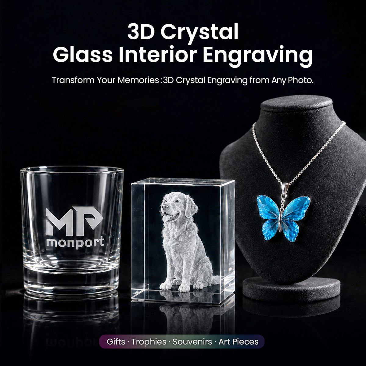 Monport 6W/10W UV Pro Galvo Laser Engraver & Marking Machine for 3D Inner Engraving in Glass