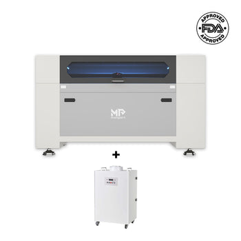 Bundle Sale | Monport Effi10S Upgraded 100W CO2 Laser Engraver with Built-in Water Chiller + 350W Fume Extractor