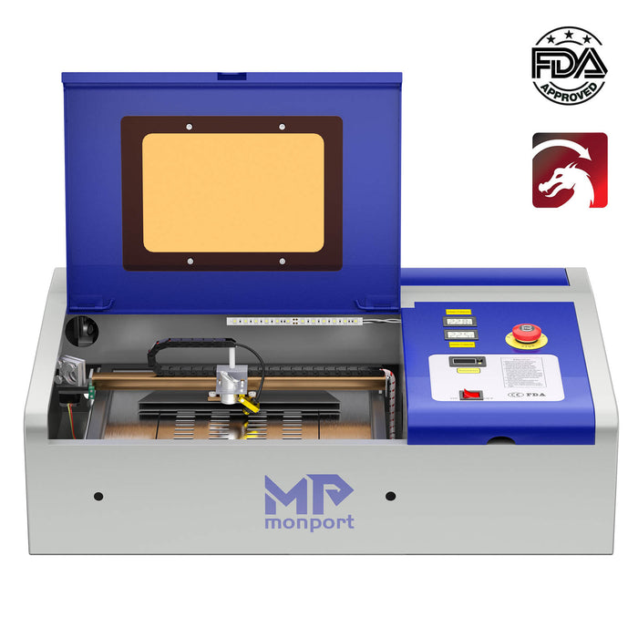 Monport 40W Pro Lightburn-Supported (12" X 8") CO2 Laser Engraver & Cutter with Air Assist