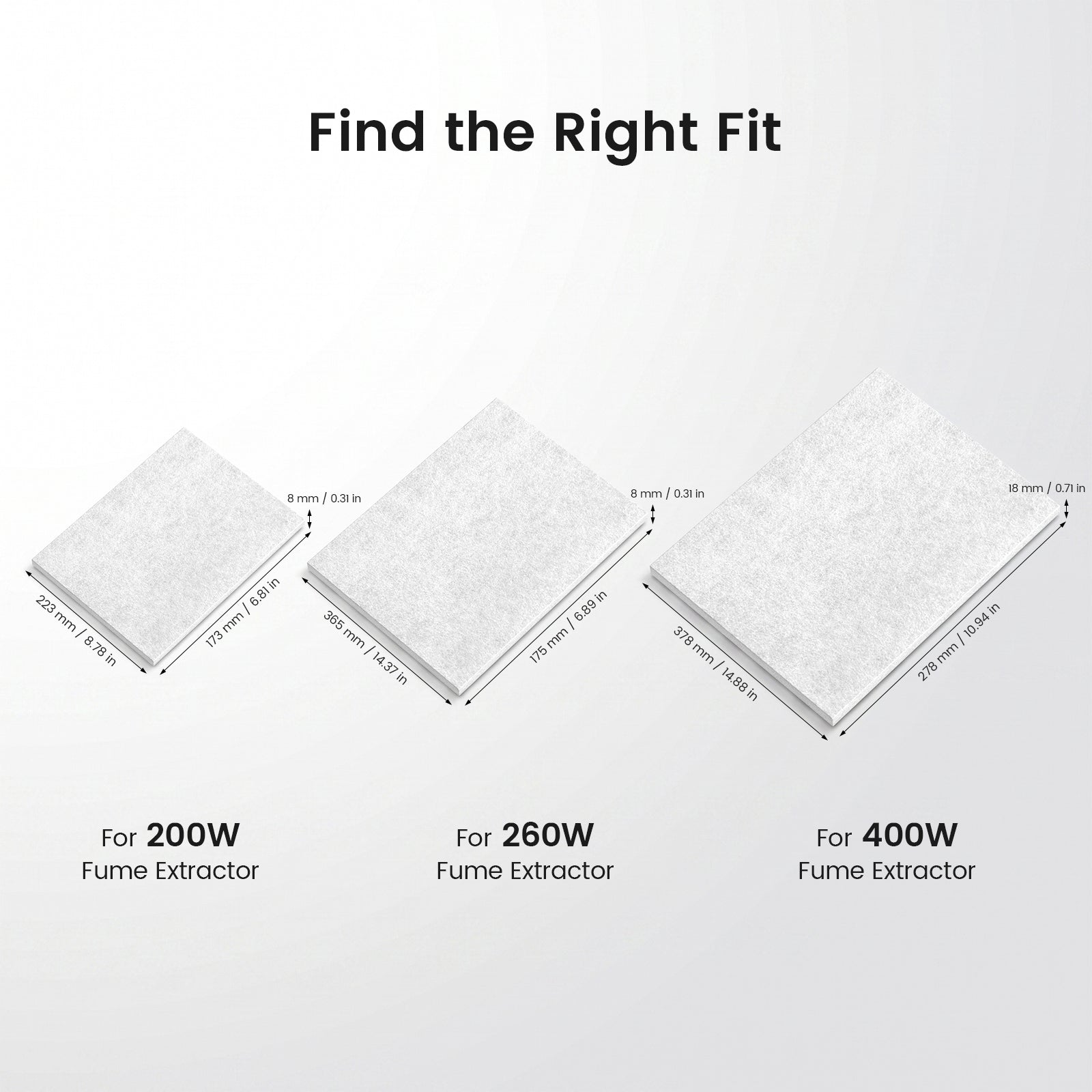 Monport Initial Effect Filter Cotton for Smoke Purifier, 10 Pcs