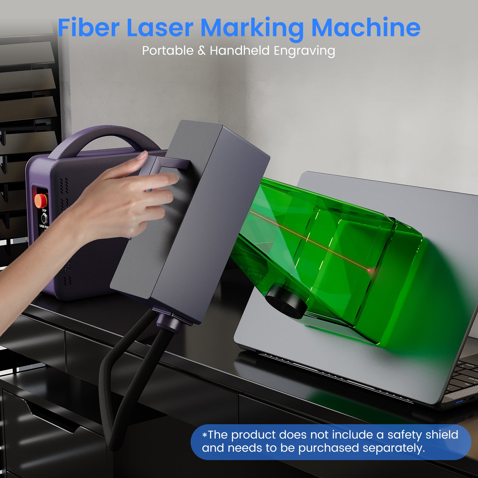 Monport 20W Portable Fiber Laser Engraver for Color Metal Marking