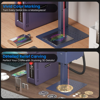 Monport 20W Portable Fiber Laser Engraver for Color Metal Marking
