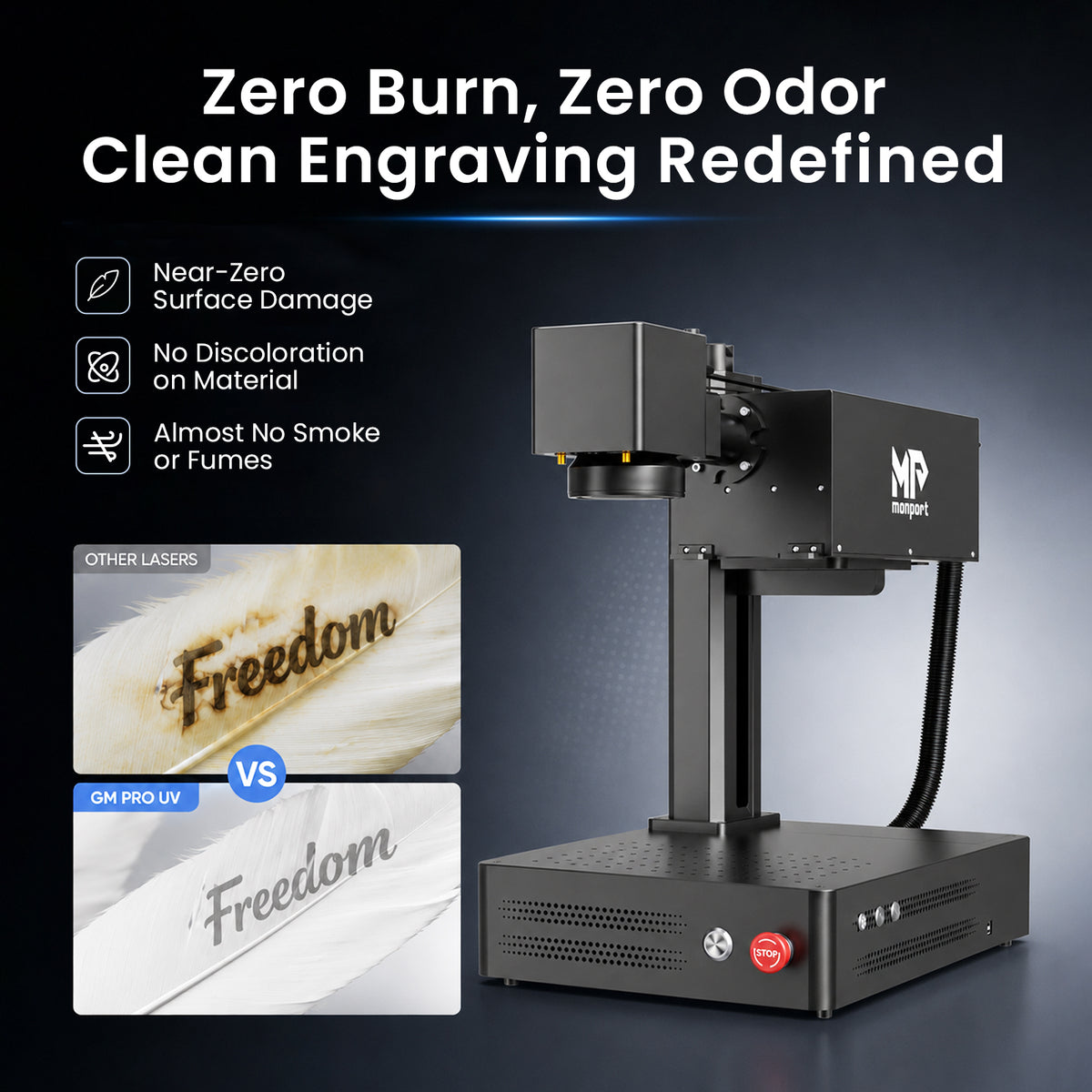 Monport 6W/10W UV Pro Galvo Laser Engraver & Marking Machine for 3D Inner Engraving in Glass