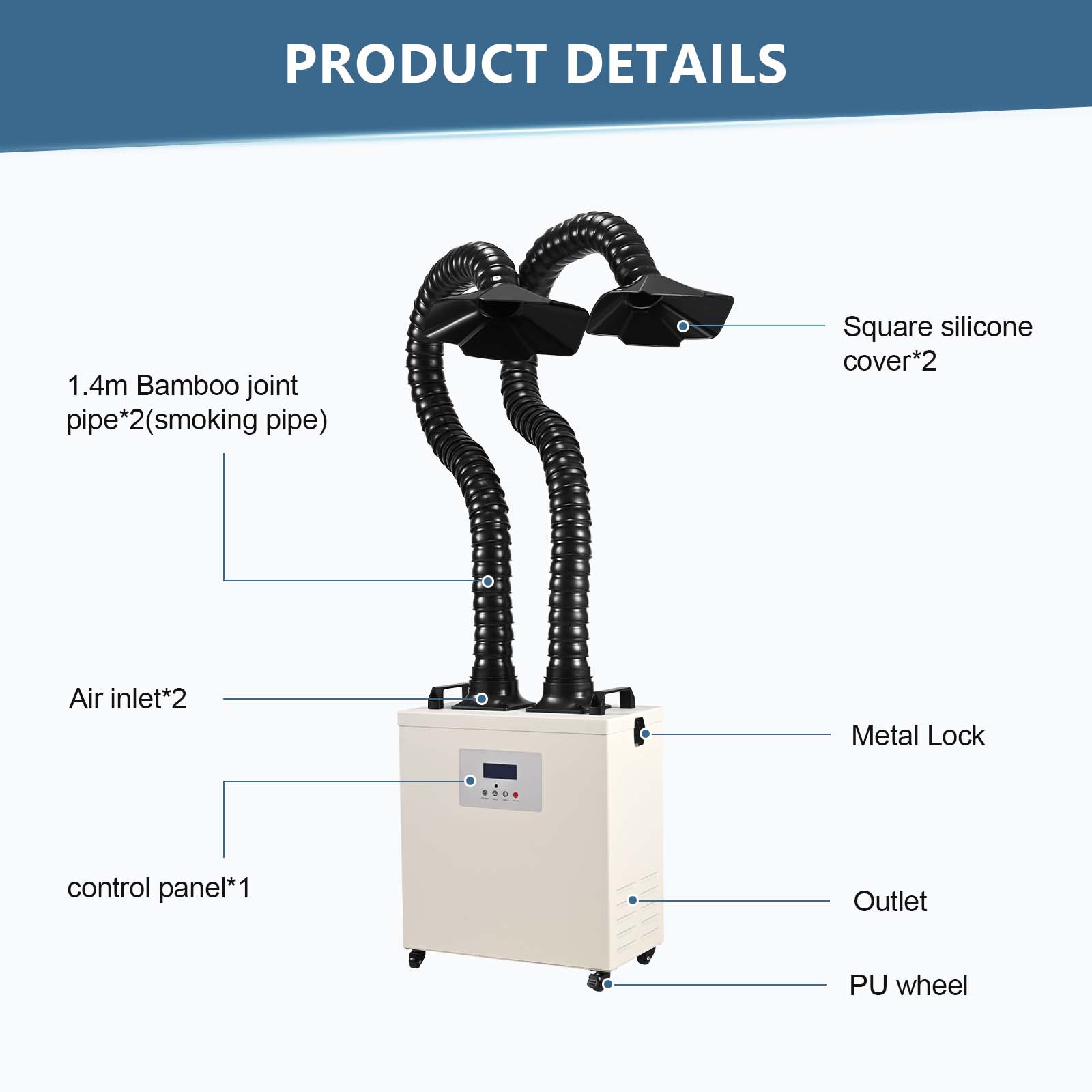 Monport 220W Dual-port Laser Fume Extractor with 3-Layer Filter for CO2 & fiber Laser Engraver