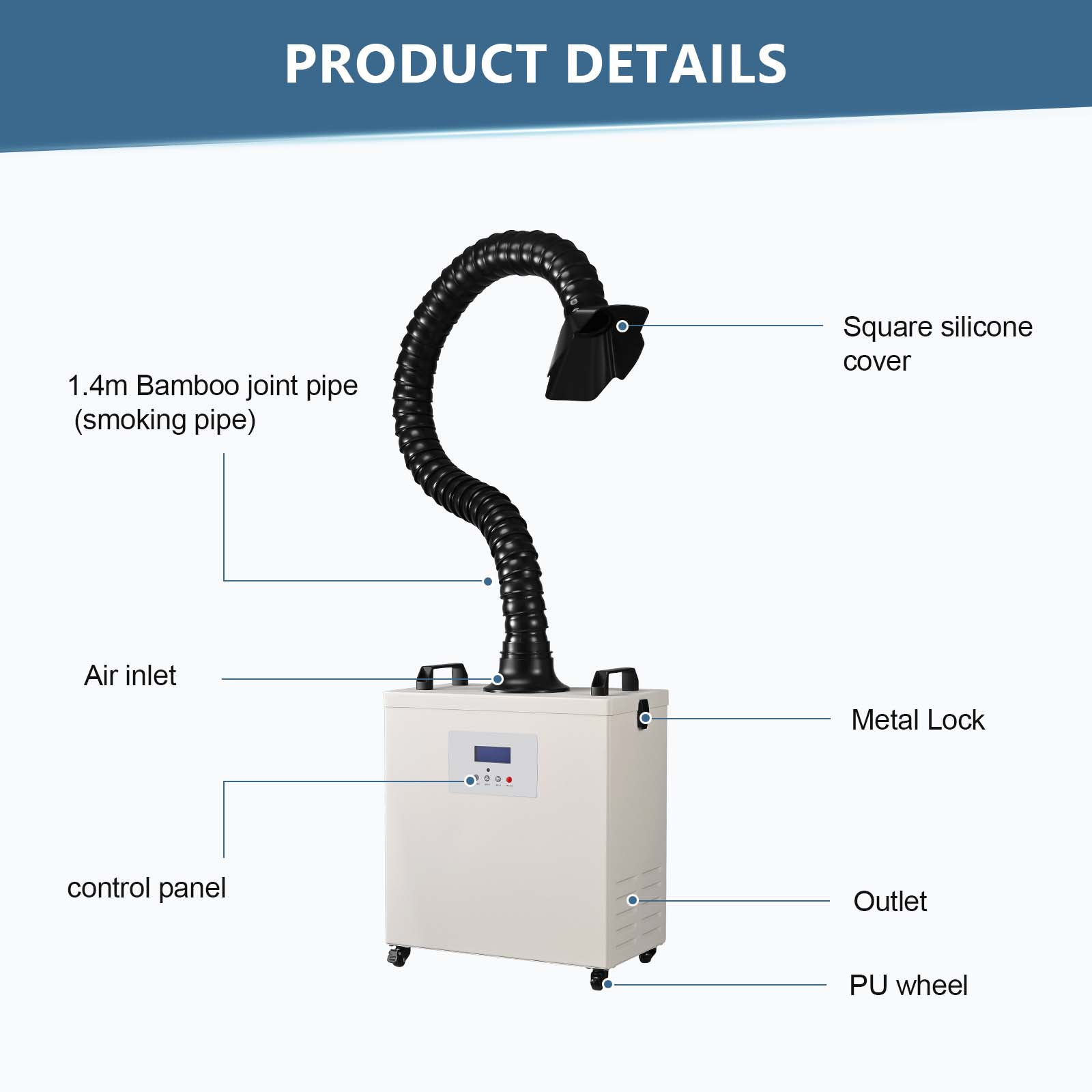 Monport 220W Laser Fume Extractor with 3-Layer Filter for CO2 & fiber Laser Engraver