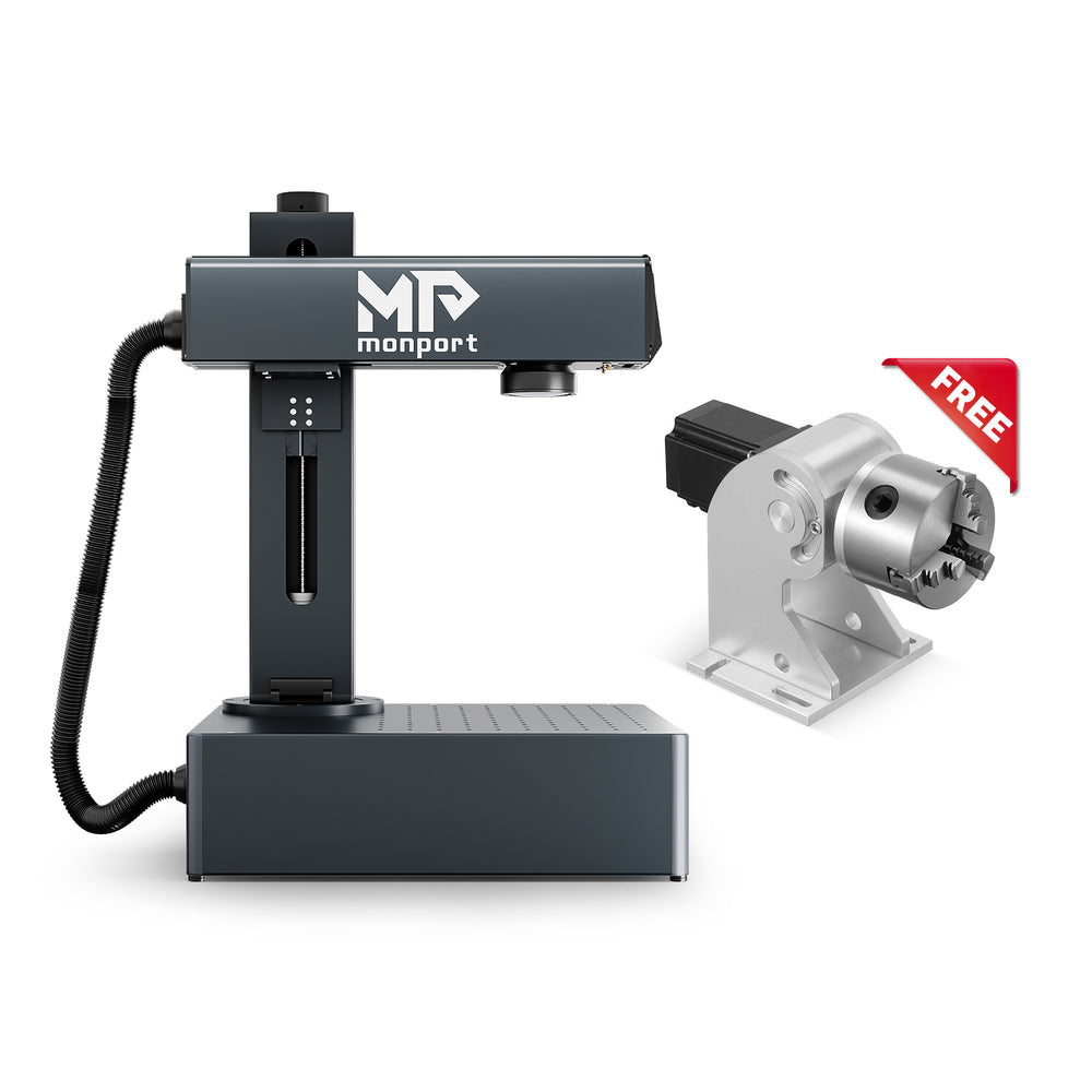 Special Offer | Monport GA 30W Upgraded Integrated MOPA Fiber Laser Engraver & Marking Machine with Auto Focus