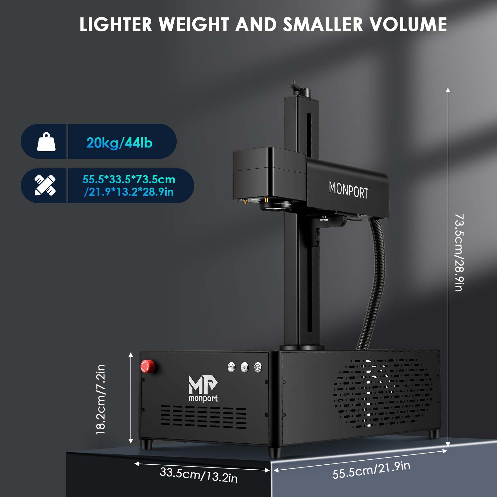 MONPORT GP 30W Integrated Fiber Laser Engraver & Marking Machine with Electric Lifting