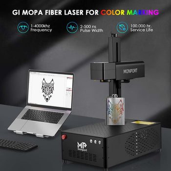 Monport GI 60W Integrated MOPA Fiber Laser Engraver & Marking Machine with Electric Lifting