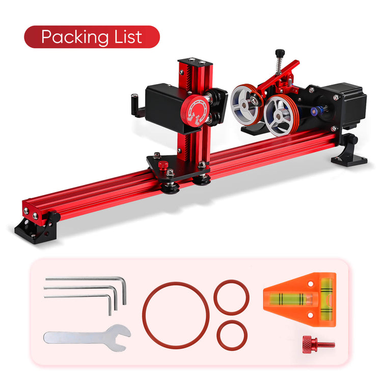 Monport 4-Wheel Lifting Rotary Axis with 360° Rotation for 60W~150W CO2 Laser Engraver