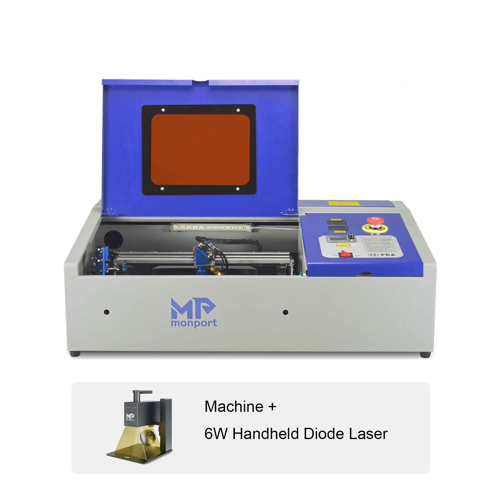 Monport 40W Pro Lightburn-Supported (12" X 8") CO2 Laser Engraver & Cutter with Air Assist