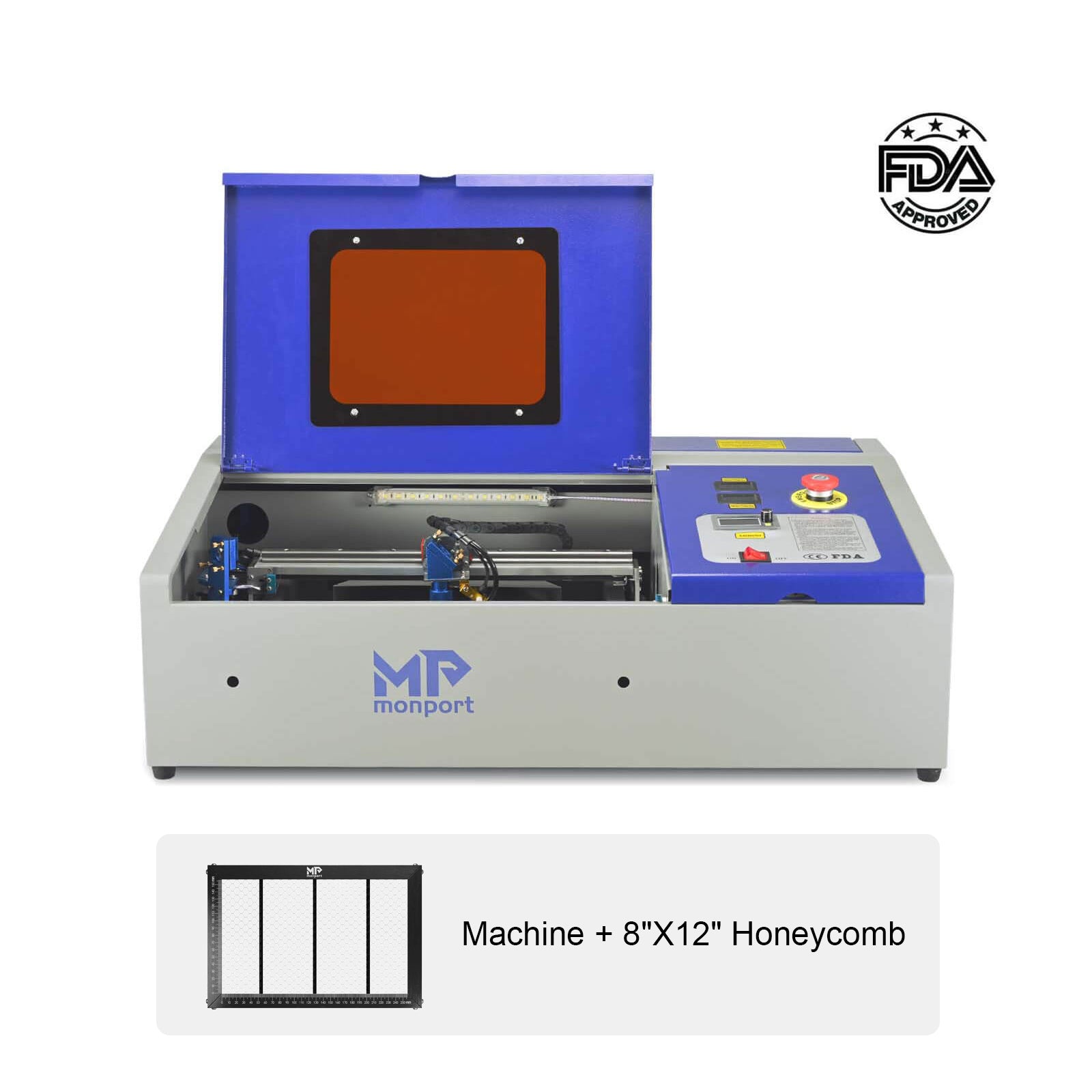 Monport 40W Pro Lightburn-Supported (12" X 8") CO2 Laser Engraver & Cutter with Air Assist