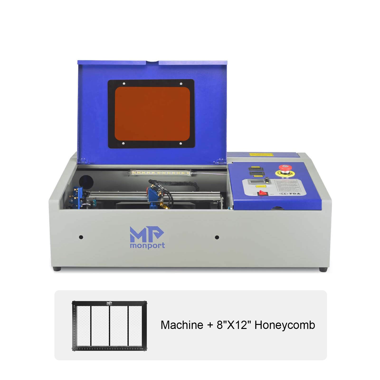 Monport 40W Pro Lightburn-Supported (12" X 8") CO2 Laser Engraver & Cutter with Air Assist