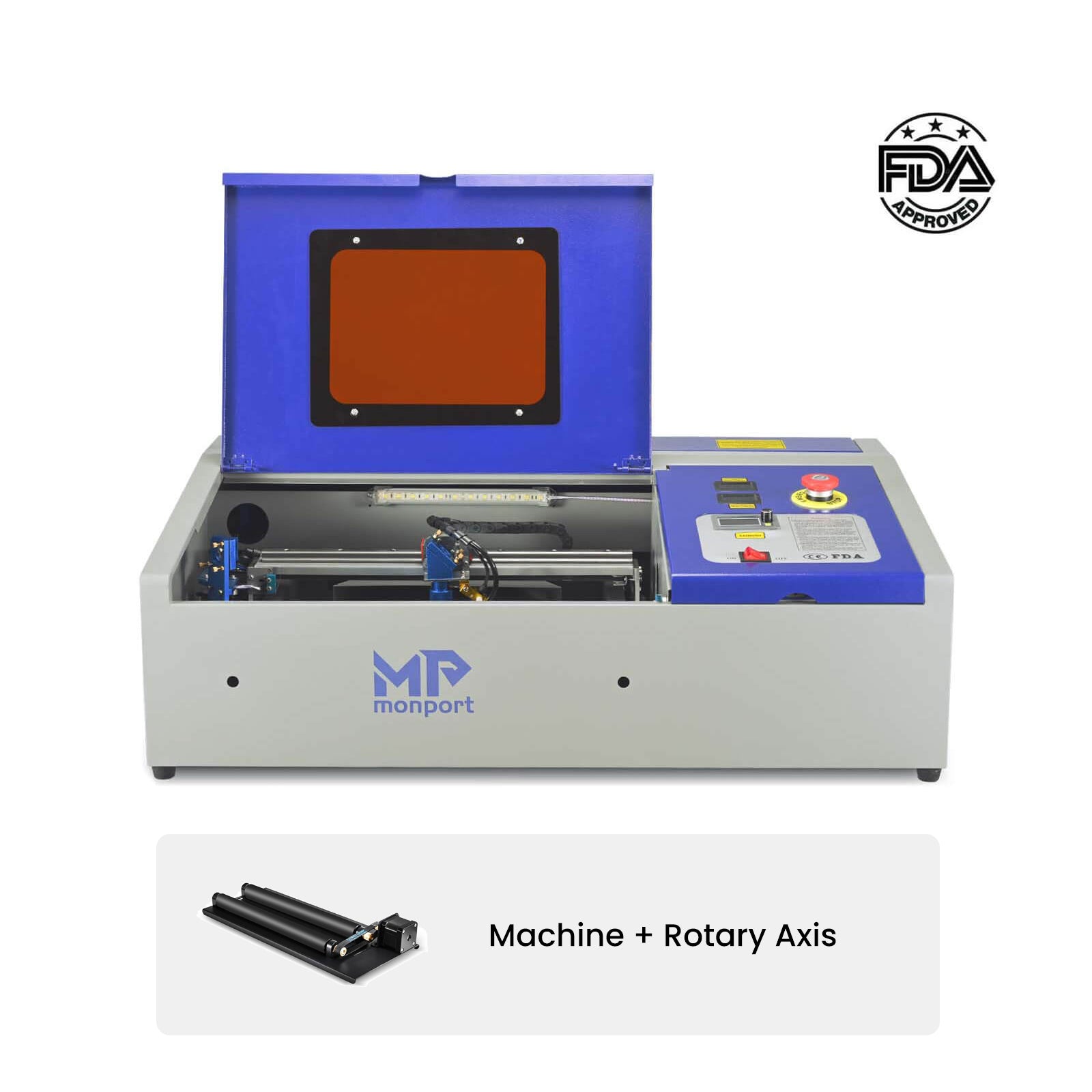 Monport 40W Pro Lightburn-Supported (12" X 8") CO2 Laser Engraver & Cutter with Air Assist