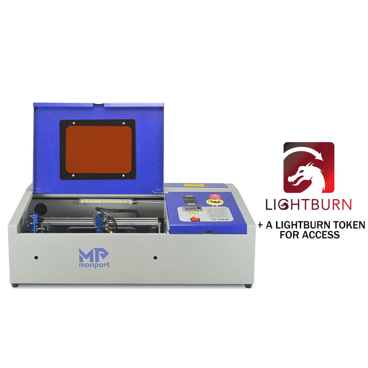 Monport 40W Pro Lightburn-Supported (12" X 8") CO2 Laser Engraver & Cutter with Air Assist