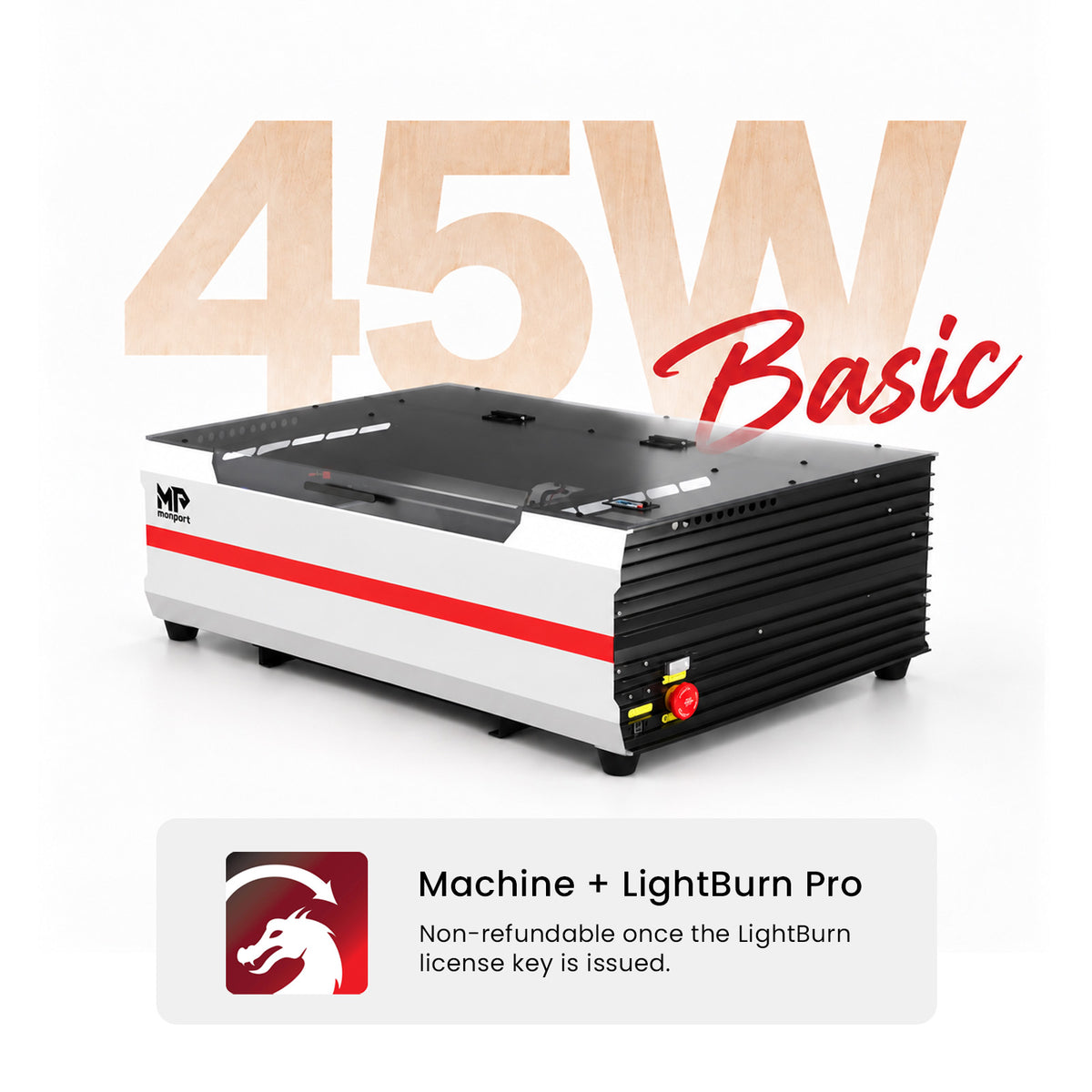 Brand New Monport Reno 45W Desktop CO2 Laser Engraver (16"×12") | Built-In Water Cooling, Magnetic Assisted Focus