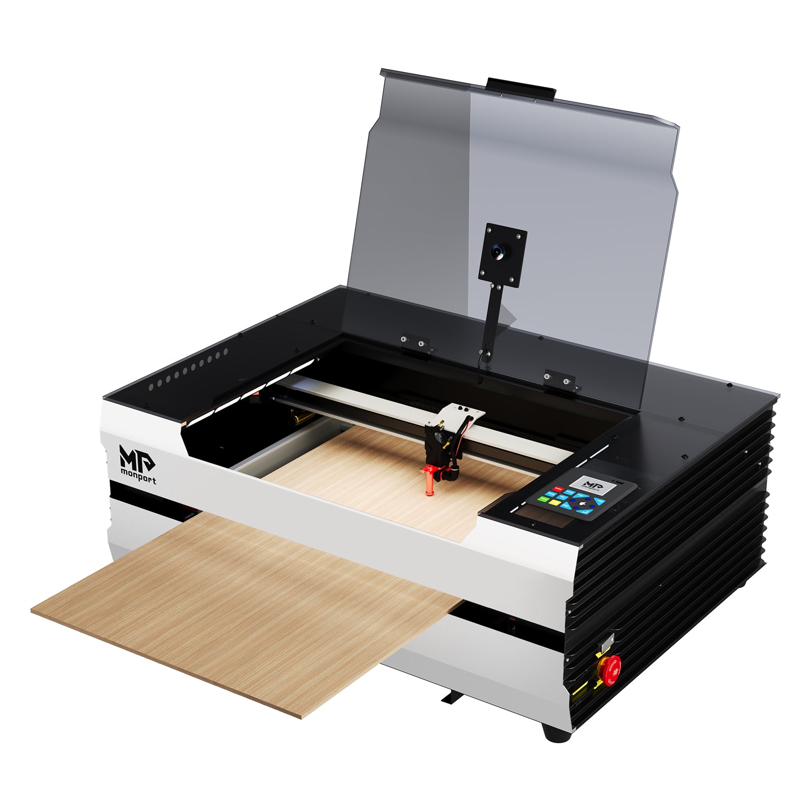 Monport Reno45 Pro Vision 45W Desktop CO2 Laser Engraver & Cutter (16" X 12") with 8MP HD Camera and Magnetic Assisted Focus