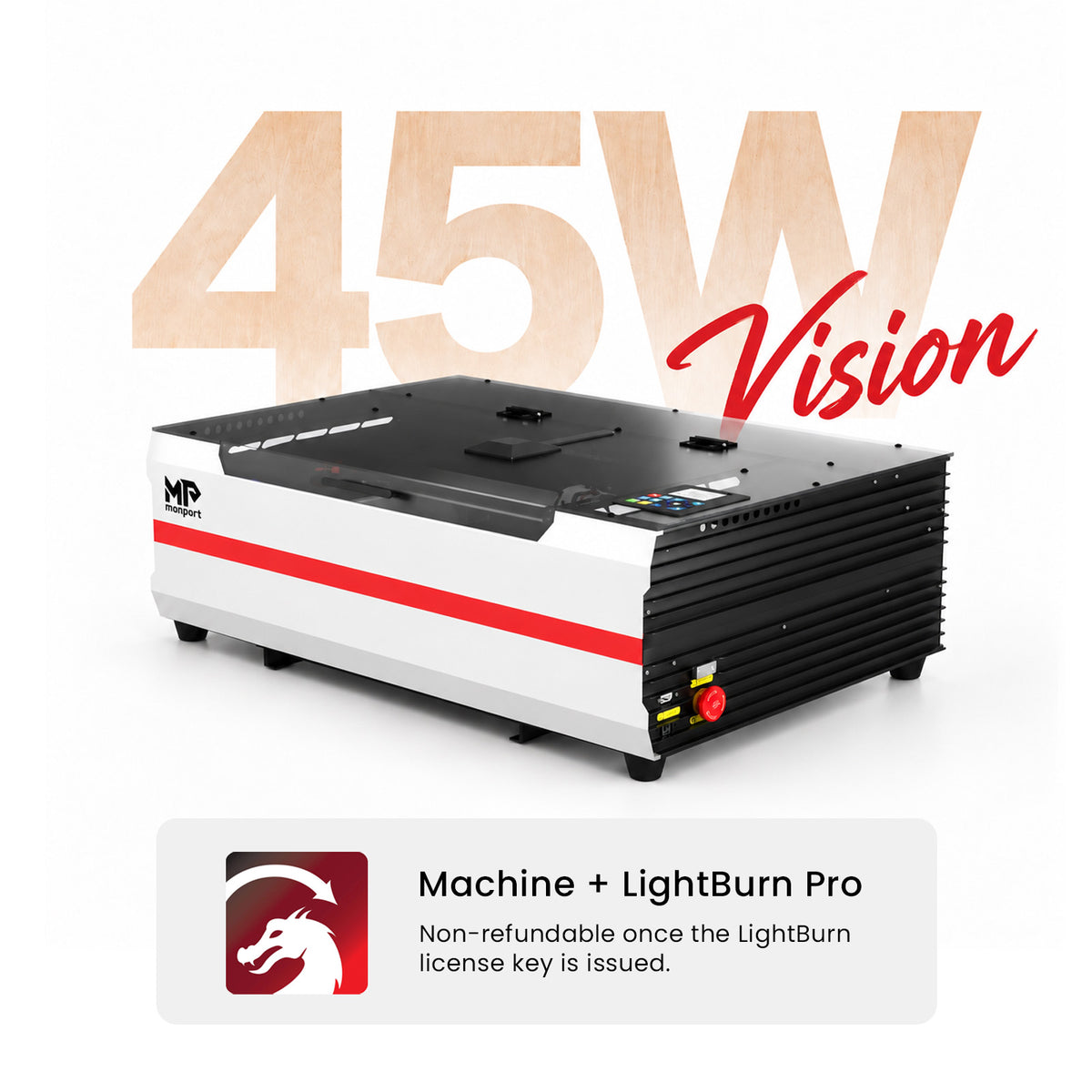 Brand New Monport Reno 45W Desktop CO2 Laser Engraver (16"×12") | Built-In Water Cooling, Magnetic Assisted Focus