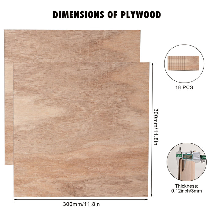 Monport Selected Paulownia Plywood for Laser Engravers and Cutters DIY Crafting
