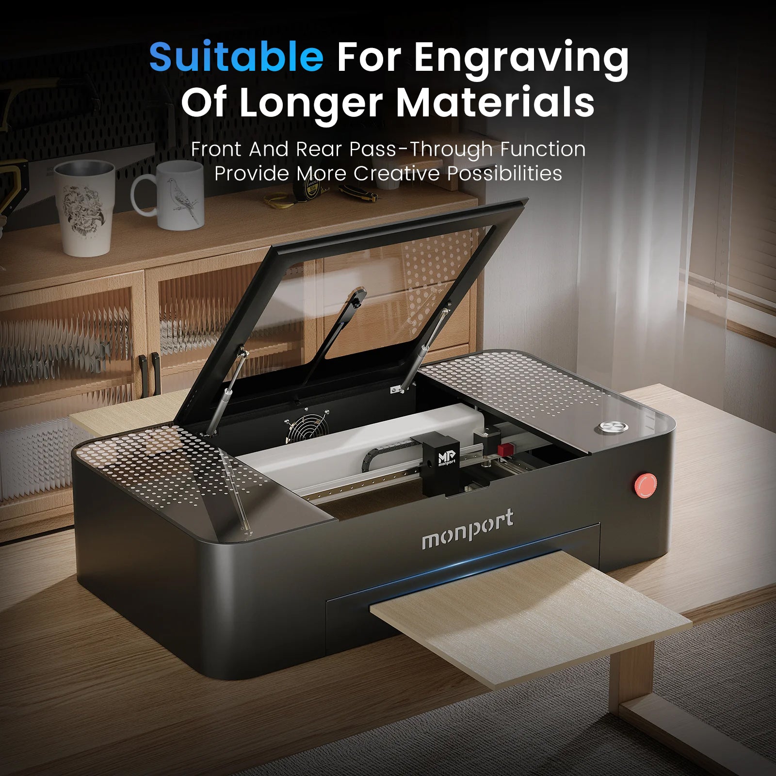 MONPORT ONYX 55W Desktop CO2 Laser Engraver with Autofocus