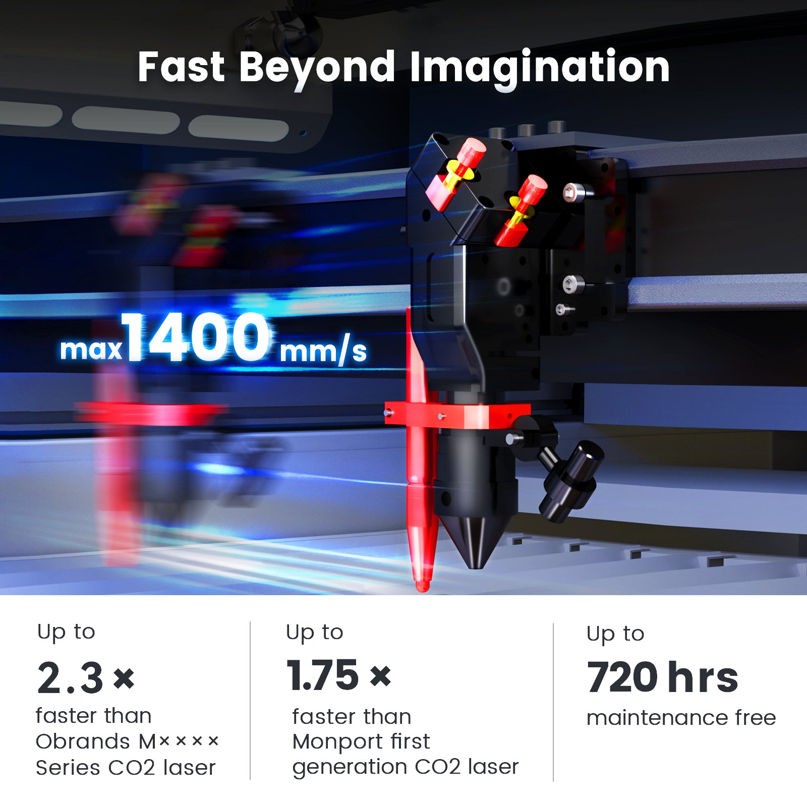 Monport Effi10S Upgraded 100W CO2 Laser Engraver & Cutter with Autofocus and Built-in Water Chiller