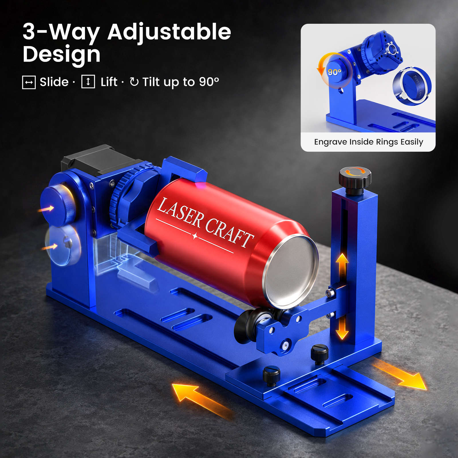 Monport Multifunctional Rotary Axis Compatible with Reno & GPro Vision Laser Machines