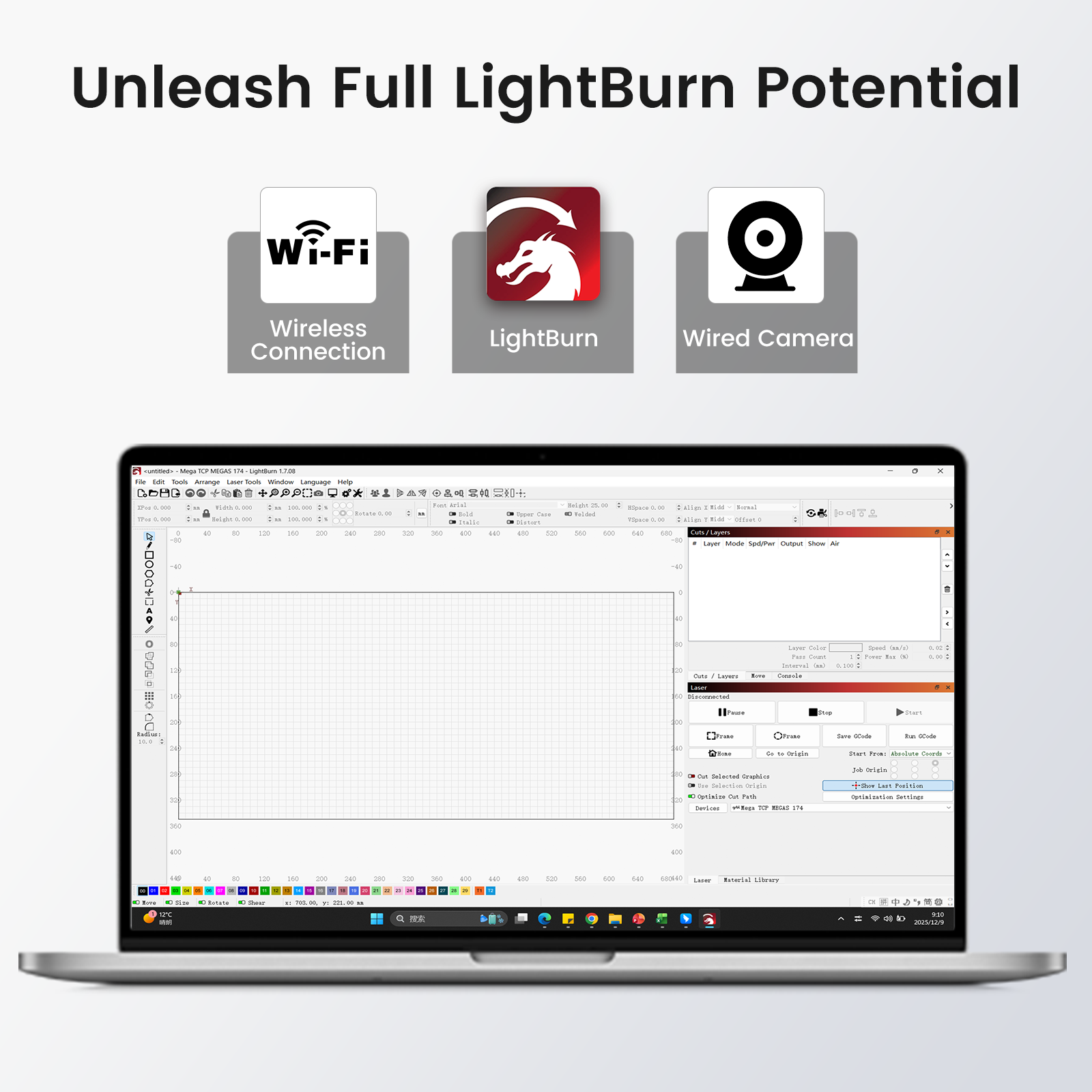 Monport Mega S: 70W Revolutionary Co2 Laser Engraver & Cutter with Intelligent Precision and Automation