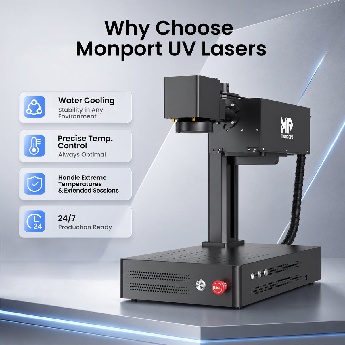 Monport 6W/10W UV Pro Galvo Laser Engraver & Marking Machine for 3D Inner Engraving in Glass