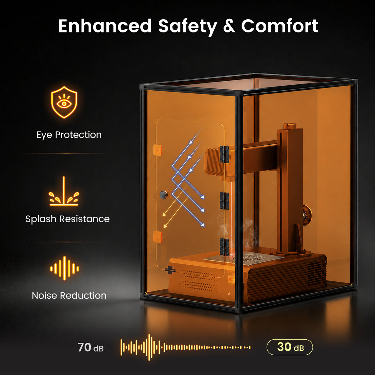 Monport Laser Engraver Enclosure for Integrated Fiber Laser Machines Only (with Door Protection Switch)