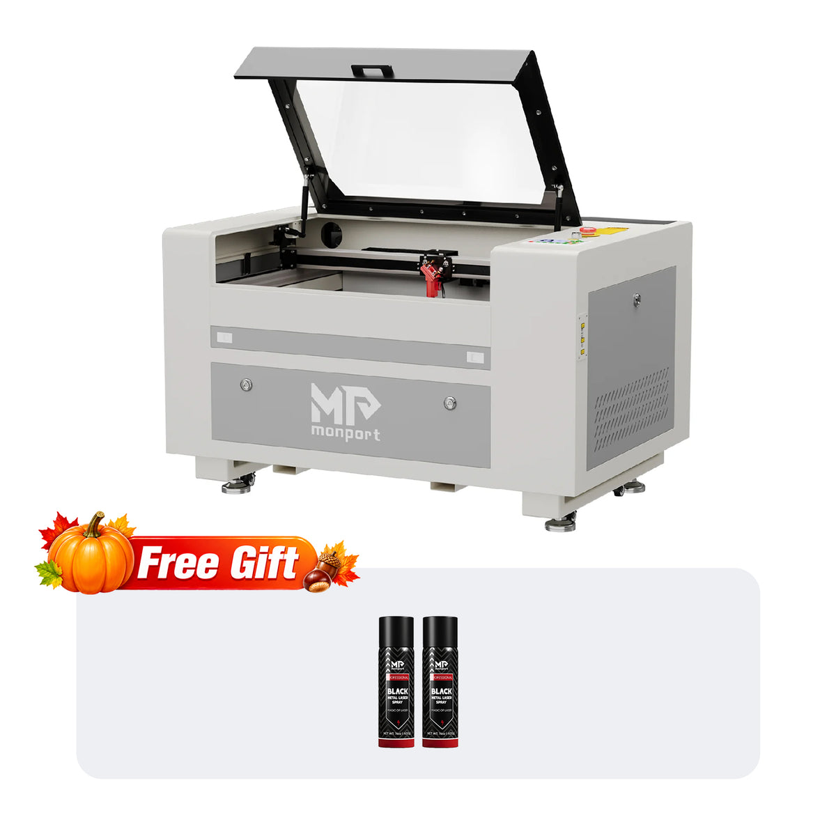 Monport 60W CO2 Laser Engraver & Cutter (24" x 16") with Autofocus