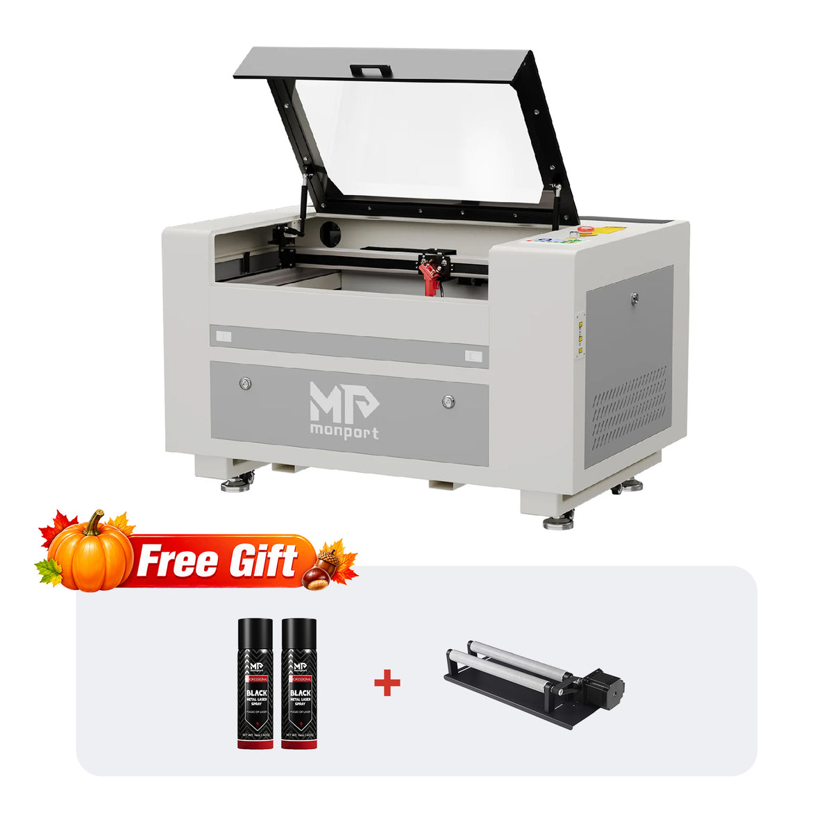 Monport 60W CO2 Laser Engraver & Cutter (24" x 16") with Autofocus