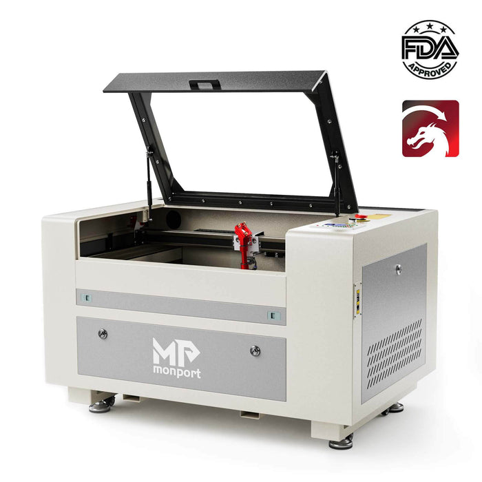 Monport 60W CO2 Laser Engraver & Cutter (24" x 16") with Manual Focus