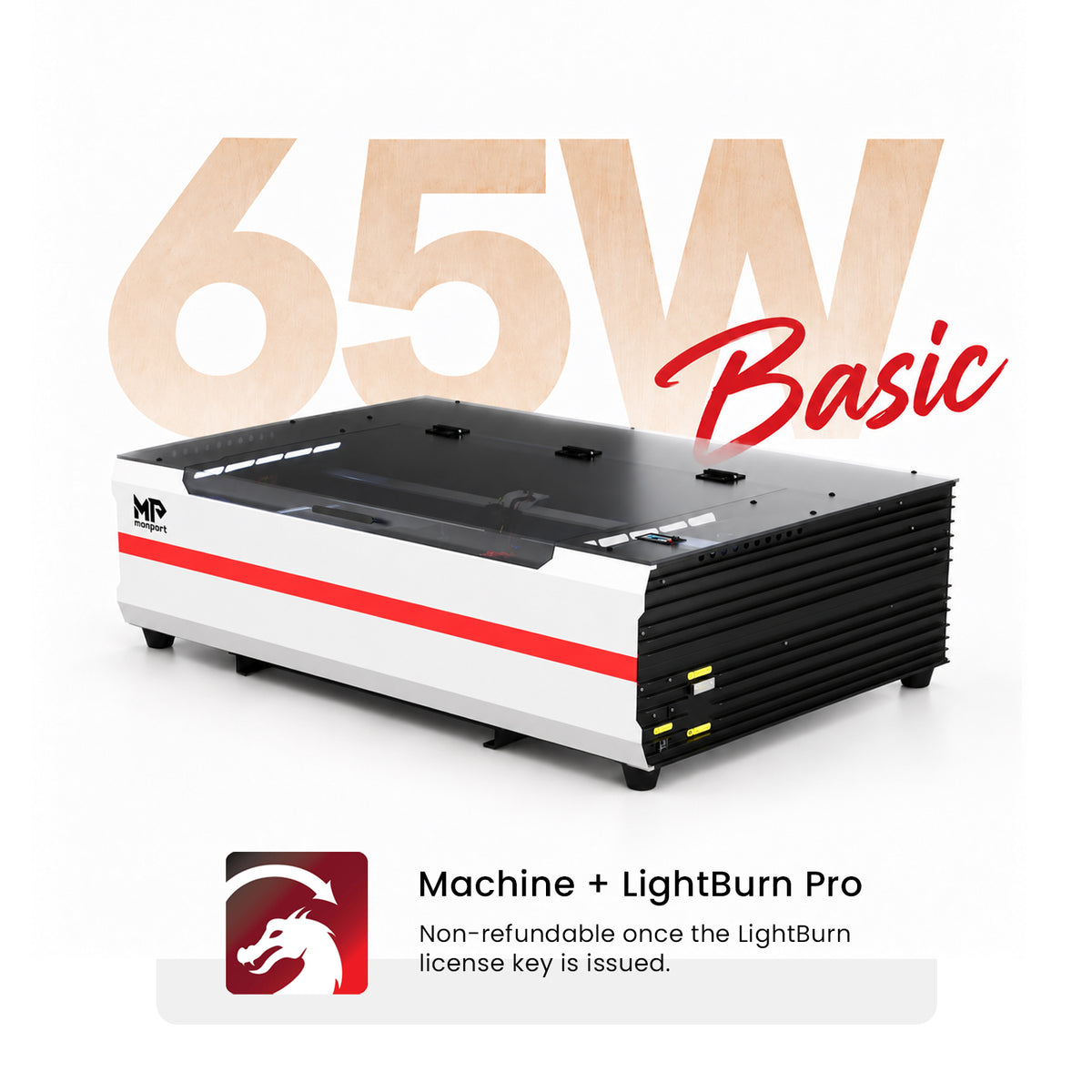 Brand New Monport Reno 65W Desktop CO2 Laser Engraver (24"×16") | Built-In Water Cooling, DSP Controller, Magnetic Assisted Focus