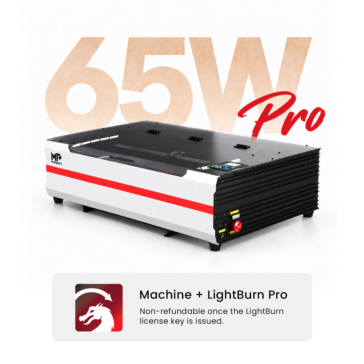 Brand New Monport Reno 65W Desktop CO2 Laser Engraver (24"×16") | Built-In Water Cooling, DSP Controller, Magnetic Assisted Focus