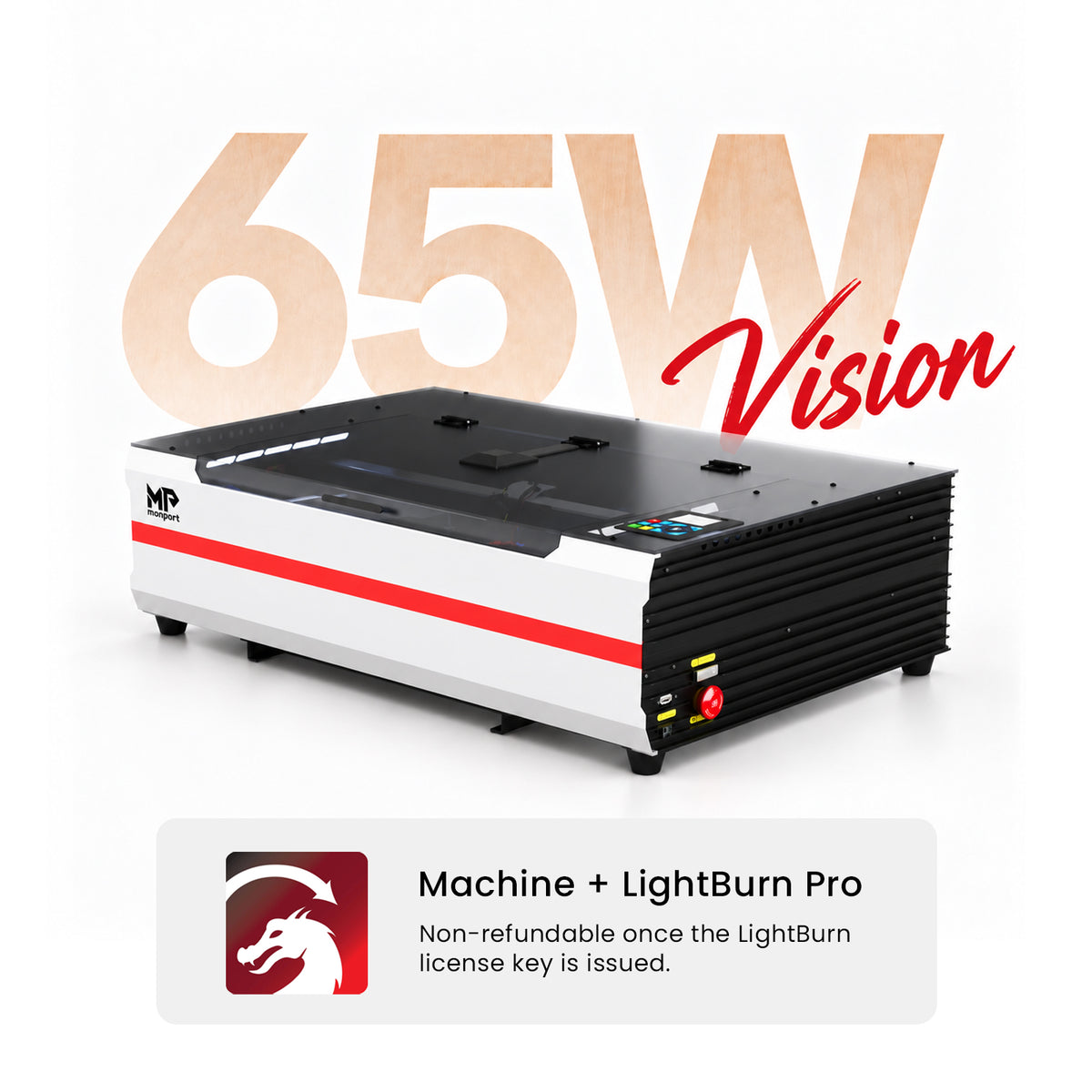 Brand New Monport Reno 65W Desktop CO2 Laser Engraver (24"×16") | Built-In Water Cooling, DSP Controller, Magnetic Assisted Focus