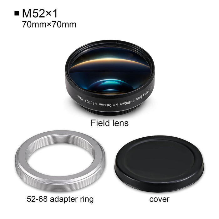Monport F-theta M52 70mm*70mm Replacement Optical Scanning Lens for Fiber Laser Engraver