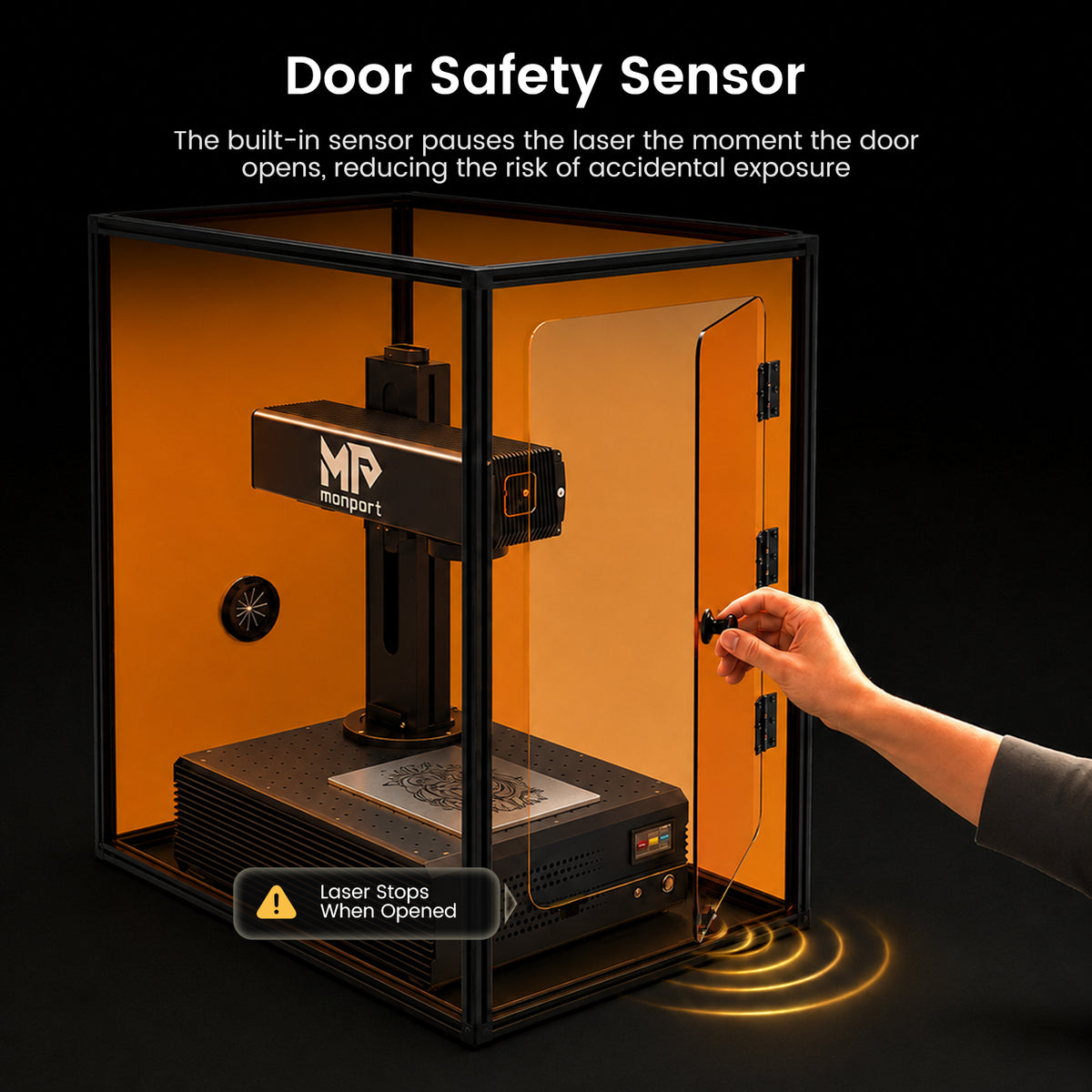 Monport Laser Engraver Enclosure for Integrated Fiber Laser Machines Only (with Door Protection Switch)