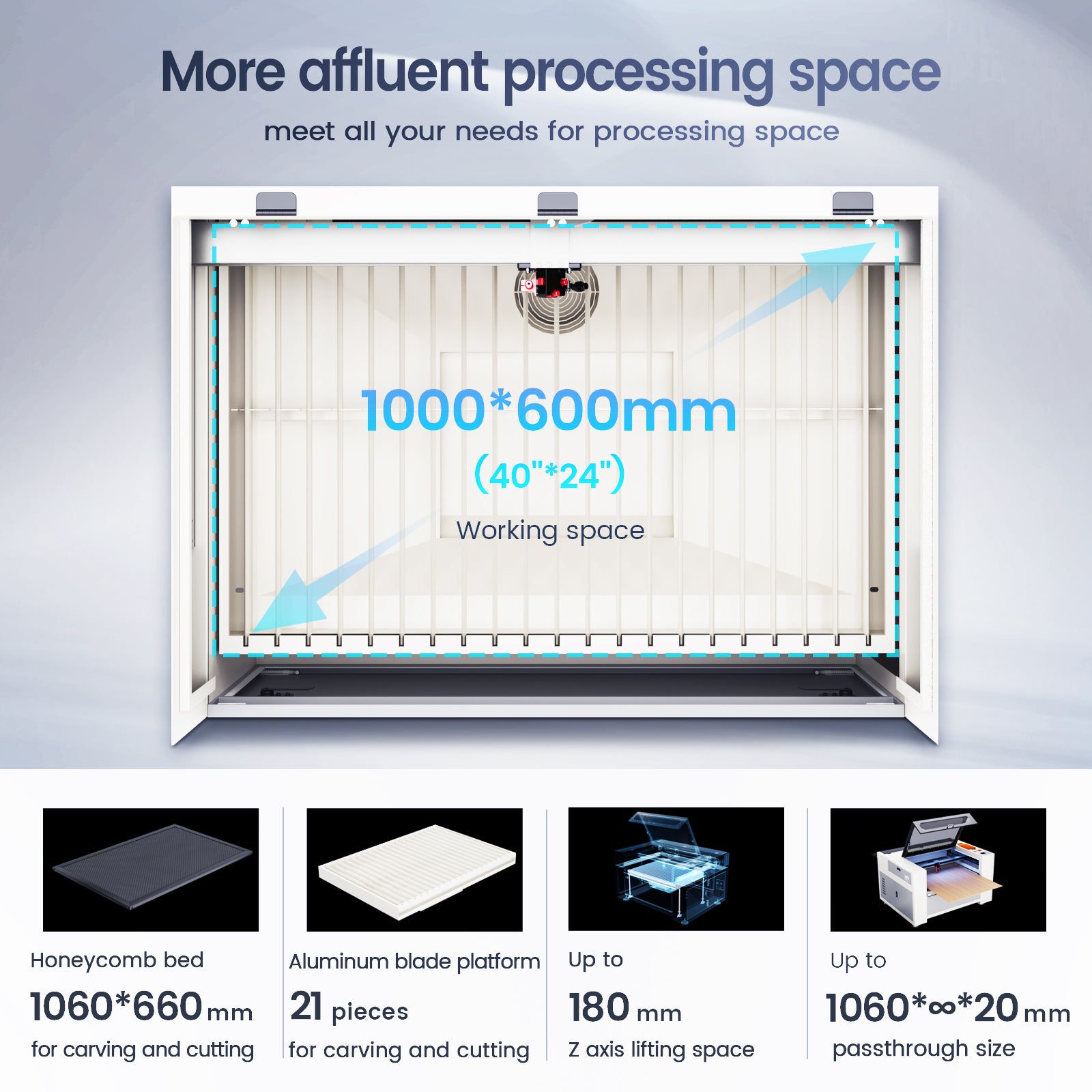 Monport Effi10S Upgraded 100W CO2 Laser Engraver & Cutter with Autofocus and Built-in Water Chiller