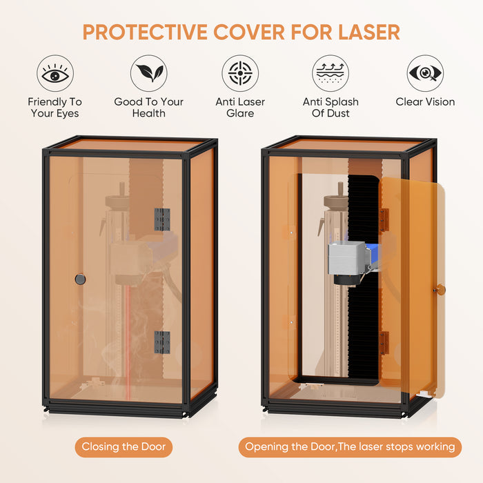 Monport Laser Engraver Enclosure for GQ & GPro Fiber Laser (with Door Protection Switch)