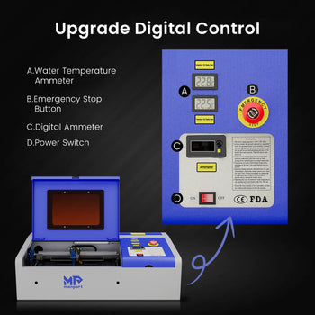 Monport 40W Pro Lightburn-Supported (12" X 8") CO2 Laser Engraver & Cutter with Air Assist