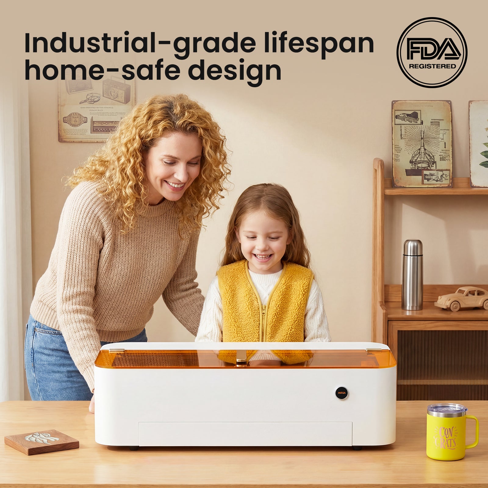 Monport 70W CO2 Laser Engraver & Cutter with Camera and 14" x 28" Working Area