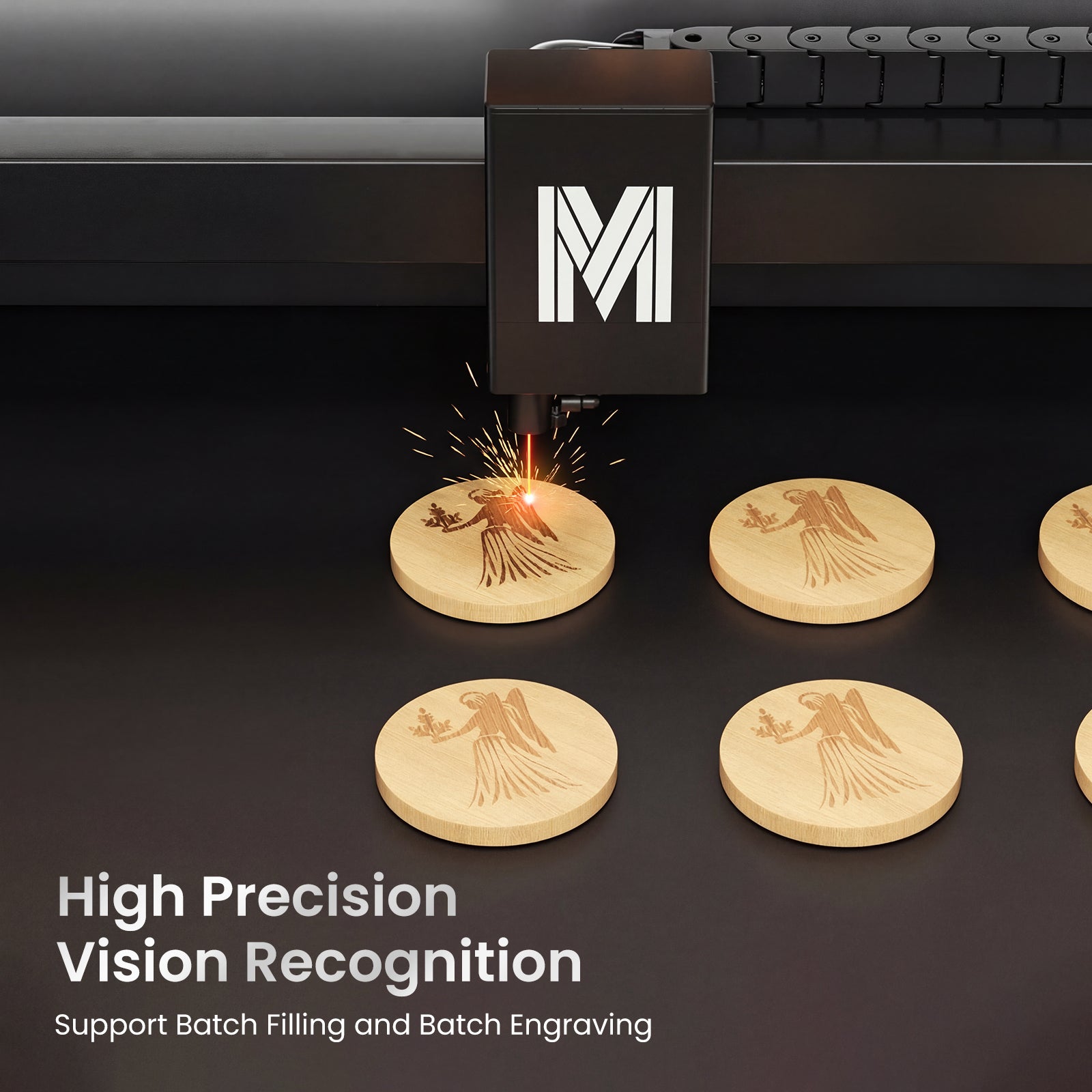 Monport 70W CO2 Laser Engraver & Cutter with Camera and 14" x 28" Working Area